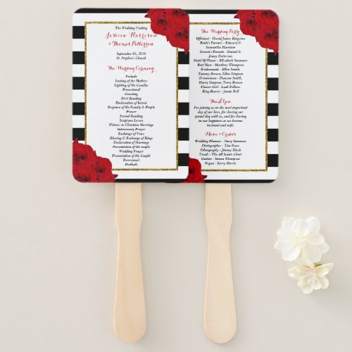 The Chic Modern Luxe Wedding Collection_ Red Roses Hand Fan