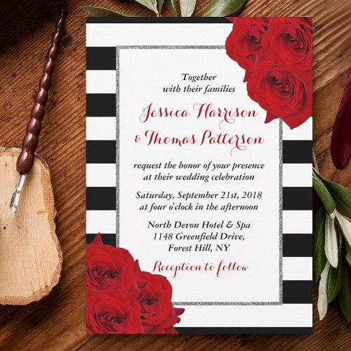 The Chic Modern Luxe Wedding Collection_ Red Roses Invitation