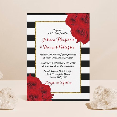 The Chic Modern Luxe Wedding Collection_ Red Roses Invitation