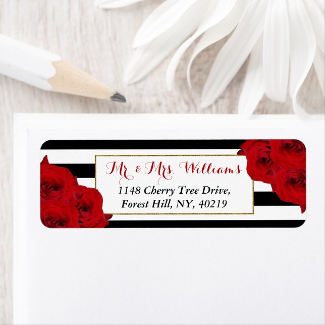 The Chic Modern Luxe Wedding Collection- Red Roses Label (Insitu)