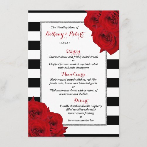 The Chic Modern Luxe Wedding Collection_ Red Roses Menu