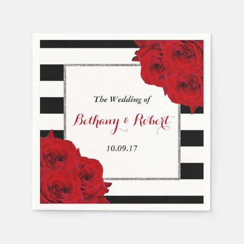 The Chic Modern Luxe Wedding Collection_ Red Roses Napkins