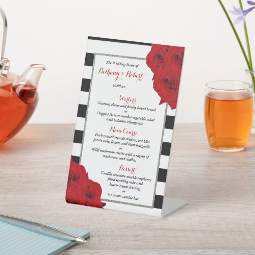 The Chic Modern Luxe Wedding Collection_ Red Roses Pedestal Sign