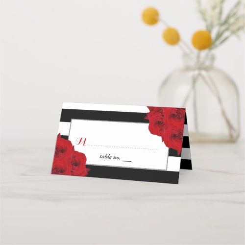 The Chic Modern Luxe Wedding Collection_ Red Roses Place Card
