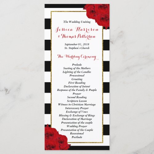 The Chic Modern Luxe Wedding Collection_ Red Roses Program