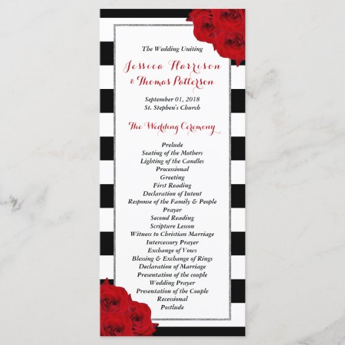 The Chic Modern Luxe Wedding Collection_ Red Roses Program