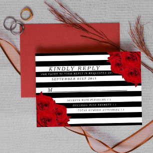 The Chic Modern Luxe Wedding Collection- Red Roses RSVP Card
