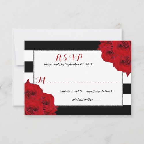 The Chic Modern Luxe Wedding Collection_ Red Roses RSVP Card
