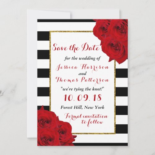 The Chic Modern Luxe Wedding Collection_ Red Roses Save The Date