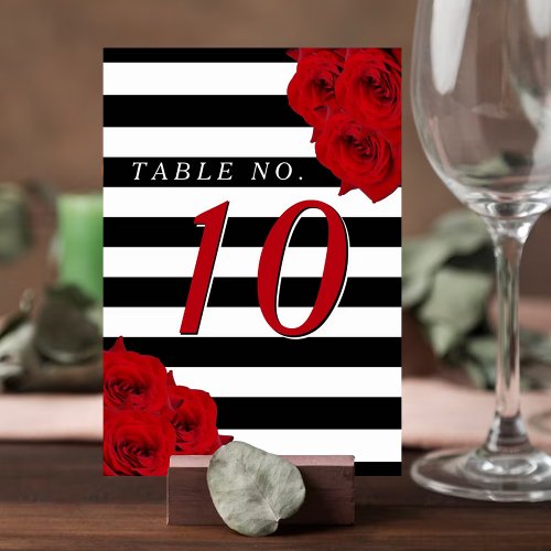 The Chic Modern Luxe Wedding Collection_ Red Roses Table Number