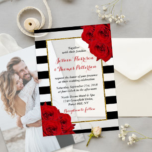 The Chic Modern Luxe Wedding Collection- Red Roses Vellum Invitations