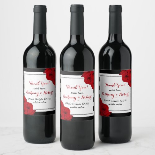 The Chic Modern Luxe Wedding Collection_ Red Roses Wine Label