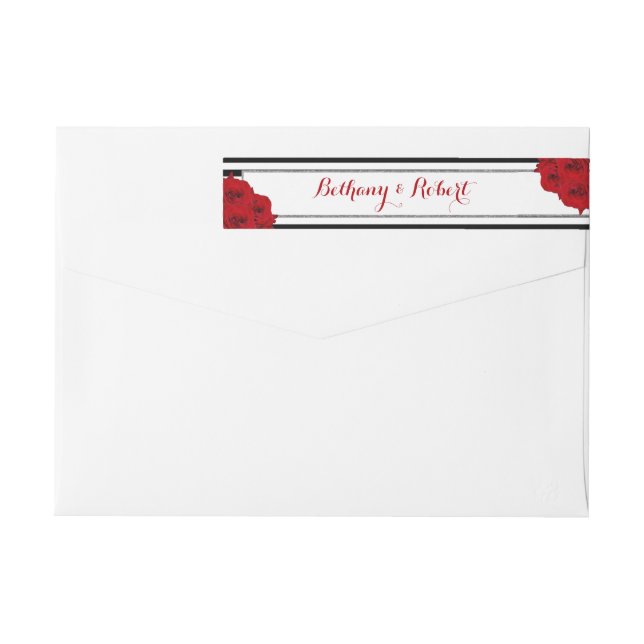 The Chic Modern Luxe Wedding Collection- Red Roses Wrap Around Label (Back)