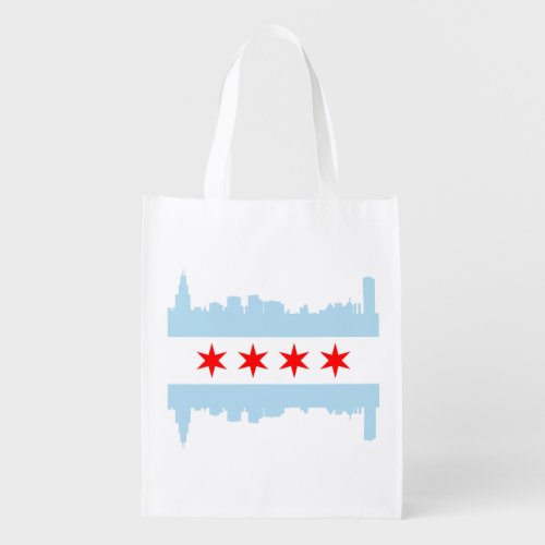 The Chicago Flag Skyline Reusable Grocery Bag