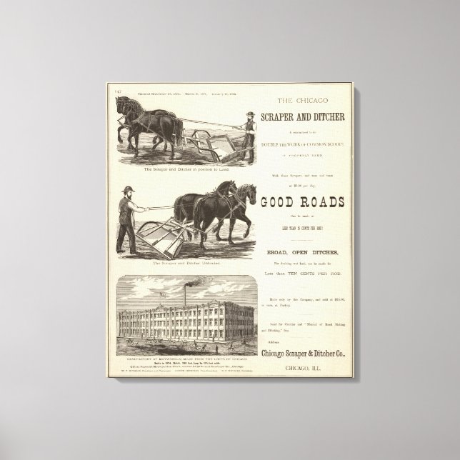 The Chicago Scraper and Ditcher Canvas Print (Front)