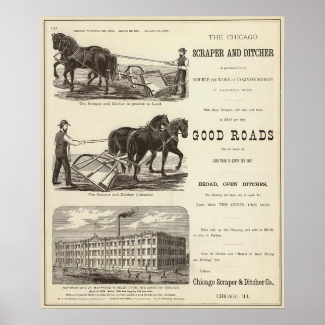 The Chicago Scraper and Ditcher Poster (Front)