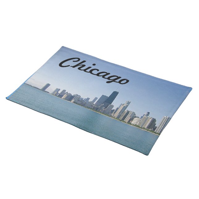 The Chicago Skyline Cloth Placemat (On Table)