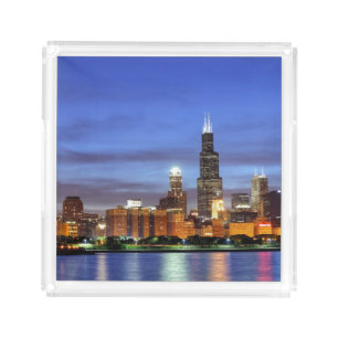 The Chicago skyline from the Adler Planetarium Acrylic Tray