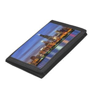 The Chicago skyline from the Adler Planetarium Tri-fold Wallet