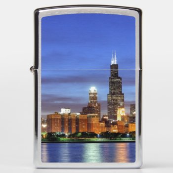 The Chicago Skyline From The Adler Planetarium Zippo Lighter by iconicchicago at Zazzle