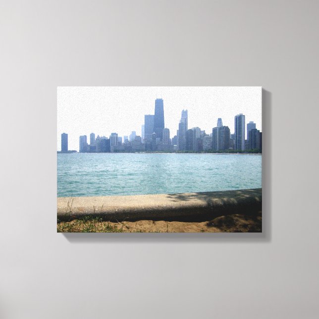 The Chicago Skyline from the Lake Canvas Print (Front)