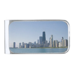 The Chicago Skyline Silver Finish Money Clip