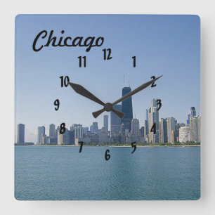 The Chicago Skyline Square Wall Clock