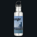 The Chicago Skyline Stainless Steel Water Bottle<br><div class="desc">The Chicago skyline designed thermal tumbler and with text Chicago</div>