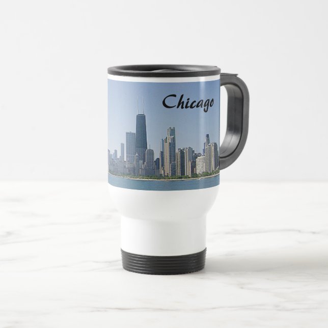 The Chicago Skyline Travel Mug (Front Right)