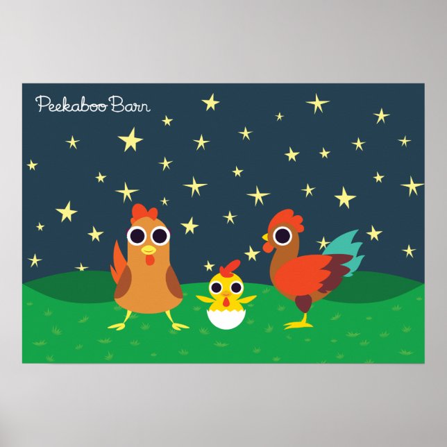 The Chicken Family at Night Poster (Front)