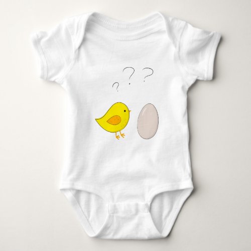 The chicken or the egg cute cartoon for easter baby bodysuit