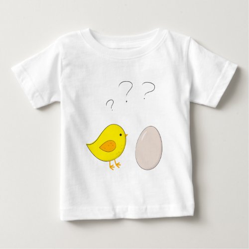The chicken or the egg cute cartoon for easter baby T_Shirt