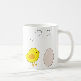The chicken or the egg cute Easter cartoon