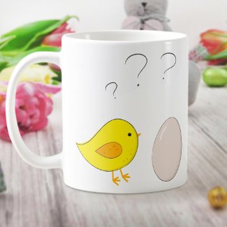 The Chicken or the Egg Cute Easter Cartoon Funny