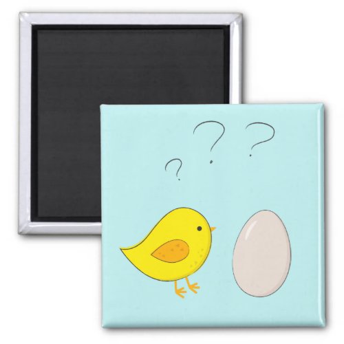 The chicken or the egg cute Easter cartoon Magnet