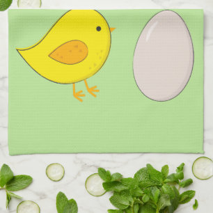 The chicken or the egg cute Easter cartoon Towel