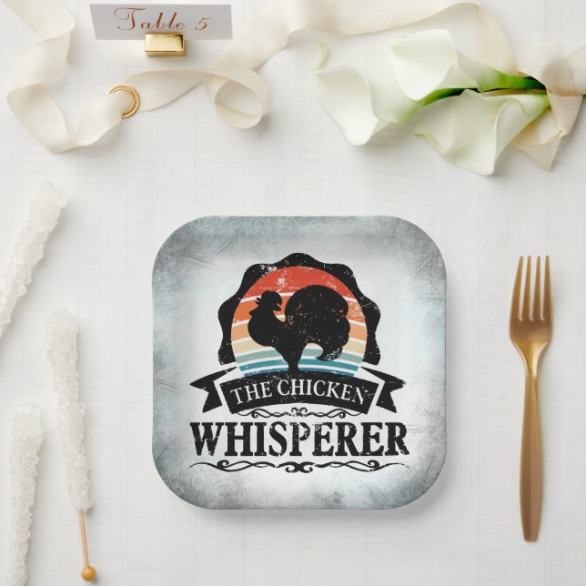 The Chicken Whisperer Funny Paper Plates (Wedding)