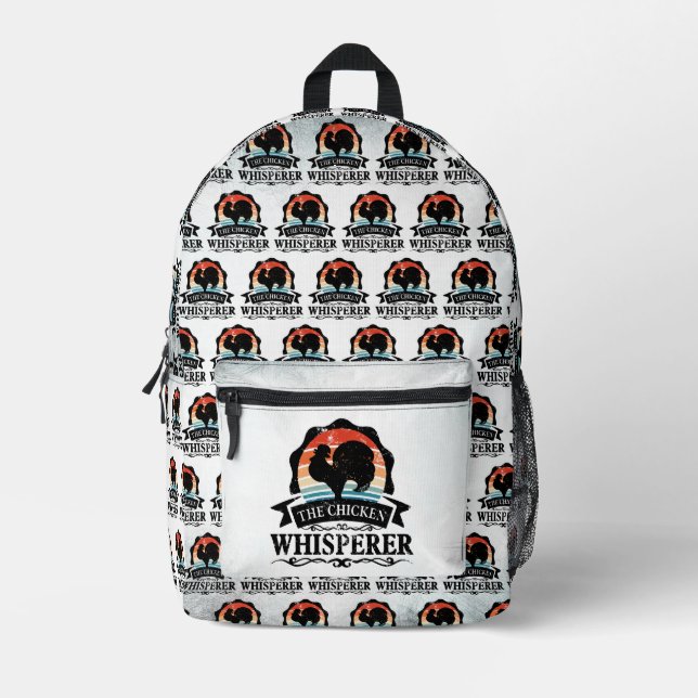 The Chicken Whisperer Funny Printed Backpack (Front)
