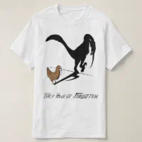 Cartoon Dinosaur Inspired Lovers Shirt - Cotton - White - Black