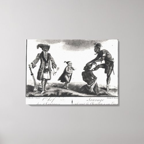 The Chief of the Savages Scalping his Enemy Canvas Print