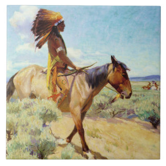 “The Chief” Western Art by W Herbert Dunton Ceramic Tile