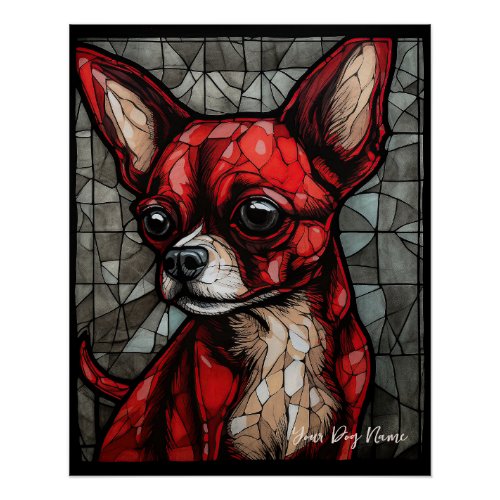 The Chihuahua Dog Red and Black 004 _ Ulises Dall Poster