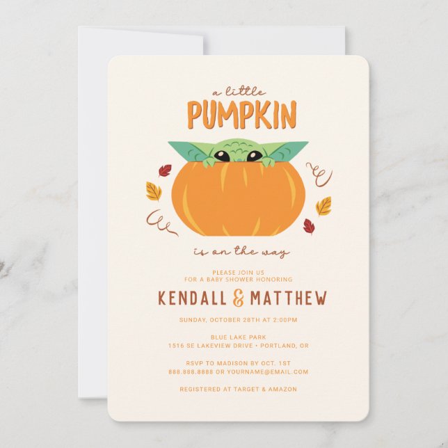 The Child | A Little Pumpkin Baby Shower Invitation (Front)
