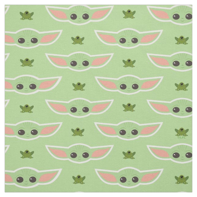 The Child and Frog Cute Pattern Fabric (Swatch)