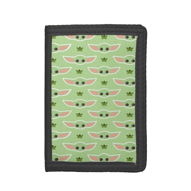 The Child and Frog Cute Pattern Trifold Wallet (Front Vertical)