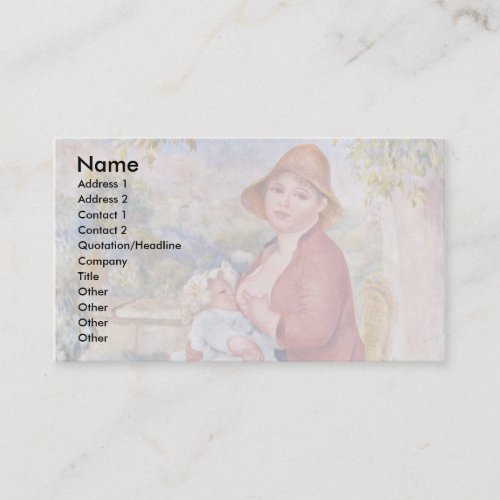 The Child At The Breast (Maternity), Business Card