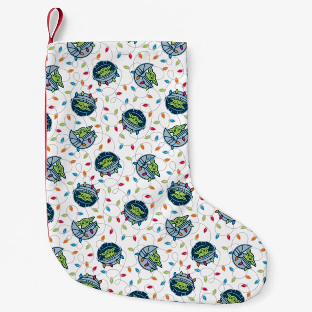 The Child | Christmas Lights Pattern Small Christmas Stocking (Front)