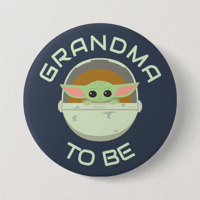 The Child Cute Bassinet Artwork | Grandma To Be Button (Front)
