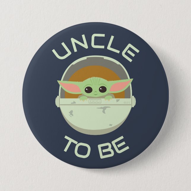 The Child Cute Bassinet Artwork | Uncle To Be Button (Front)