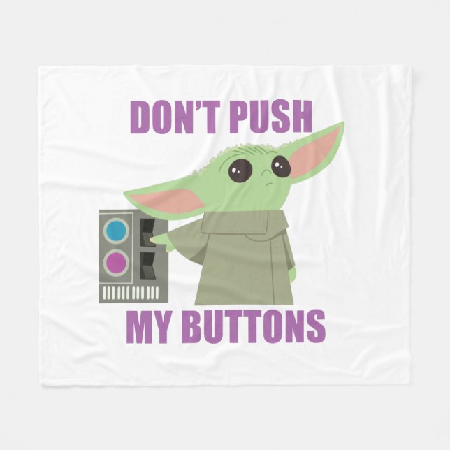 The Child | Don't Push My Buttons Fleece Blanket (Front (Horizontal))